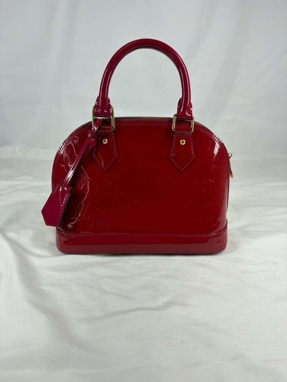 Louis Vuitton Alma BB red monogram vernis patent leather hand bag SPB-EB 369149